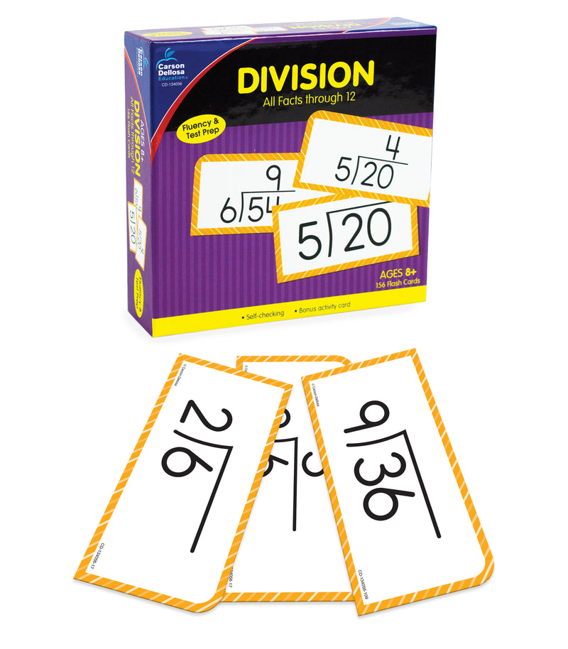 Division All Facts through 12 Flash Cards