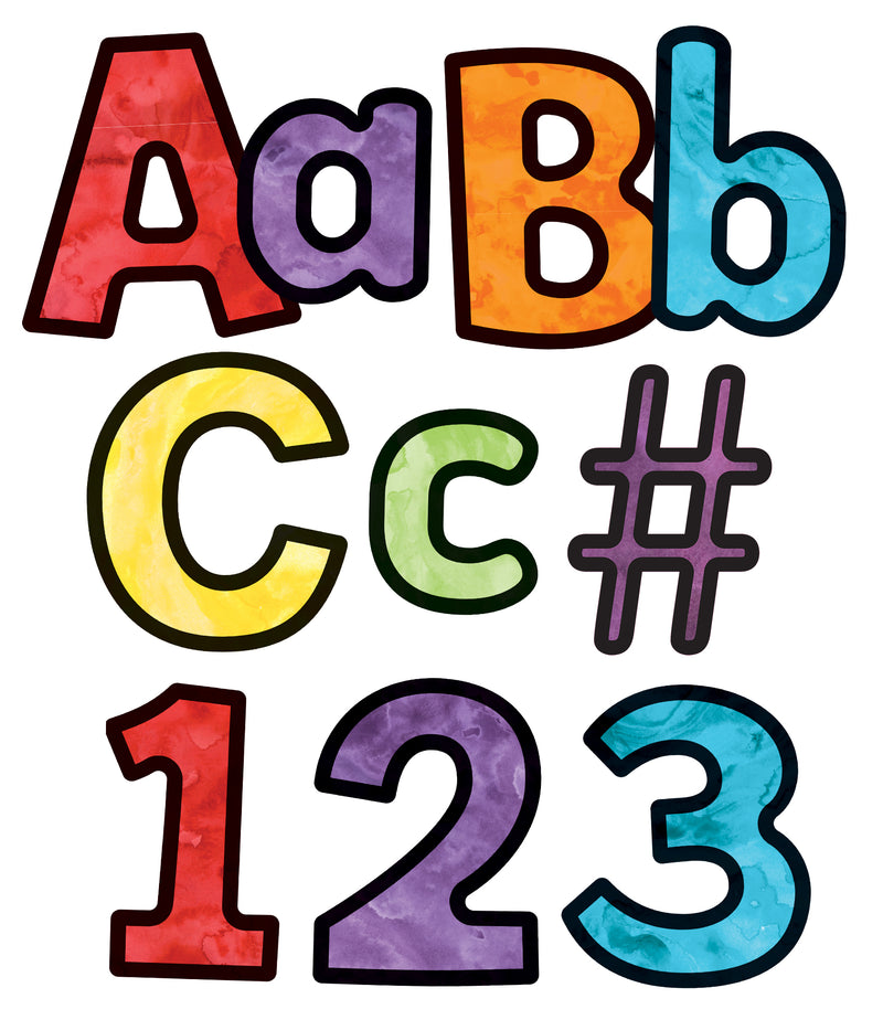 Celebrate Learning Watercolor Combo Pack Bulletin Board Letters