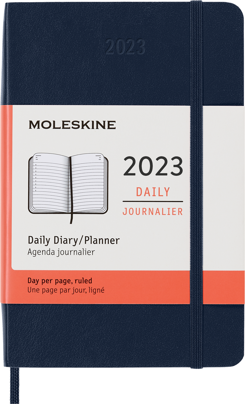 Moleskine 2023 Daily Planner, 12M, Pocket, Sapphire Blue, Soft Cover (3.5 x 5.5)