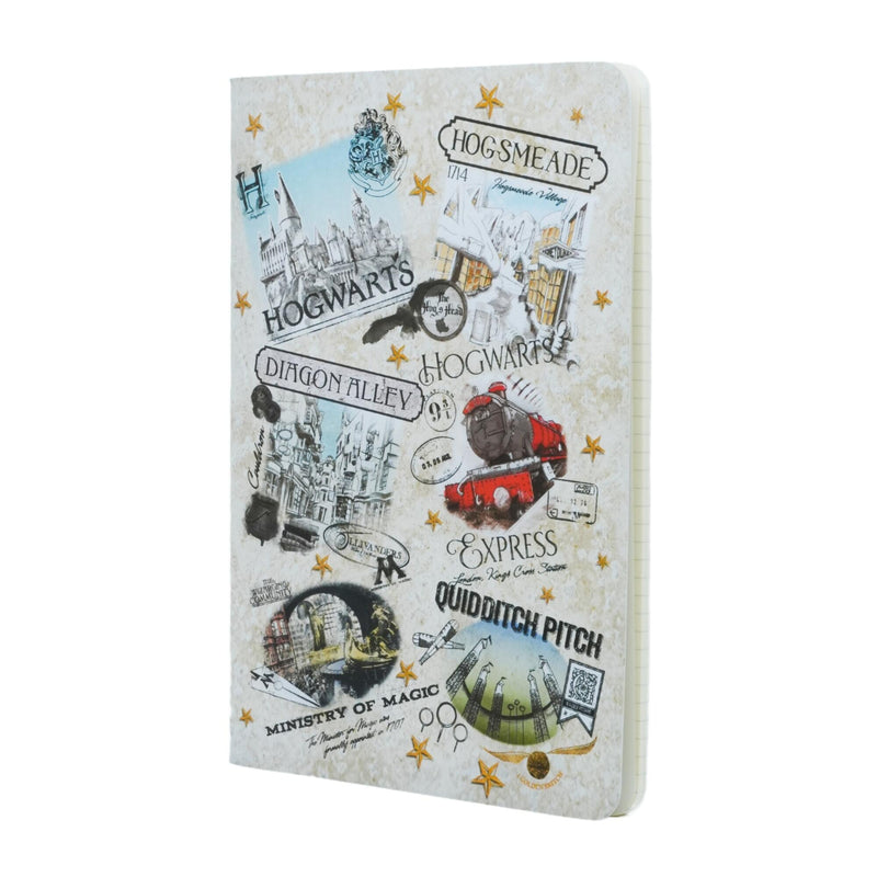 The Wizarding World Notebook A5 Gridded Softcover Cahier, 80pg, 100GSM by Paperblanks (Harry Potter Collection)