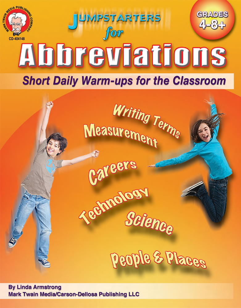 Jumpstarters for Abbreviations, Grades 4 - 12