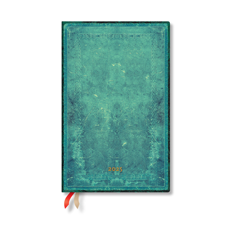 2025 Pacific Blue Bold Maxi Horizontal Hardcover 12-Month, 160pg, 100GSM, 2025 Planner by Paperblanks (Old Leather Collection)