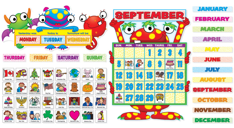Monsters Calendar Bulletin Board