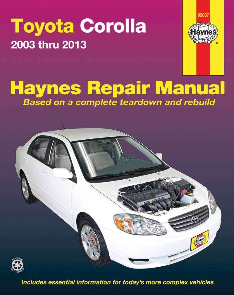 Toyota Corolla 2003 thru 2013
