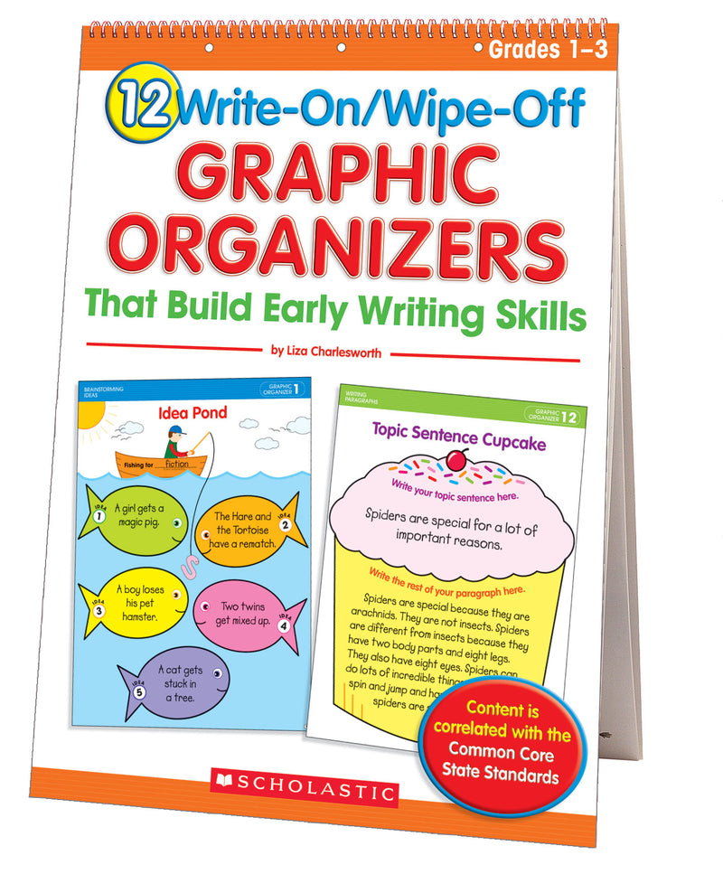 12 Write-On/Wipe-Off Graphic Organizers for Writing (Flip Chart)