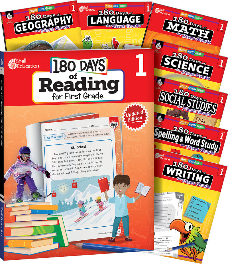 180 Days Bundle Grade 1: 8-Book Set: Practice, Assess, Diagnose