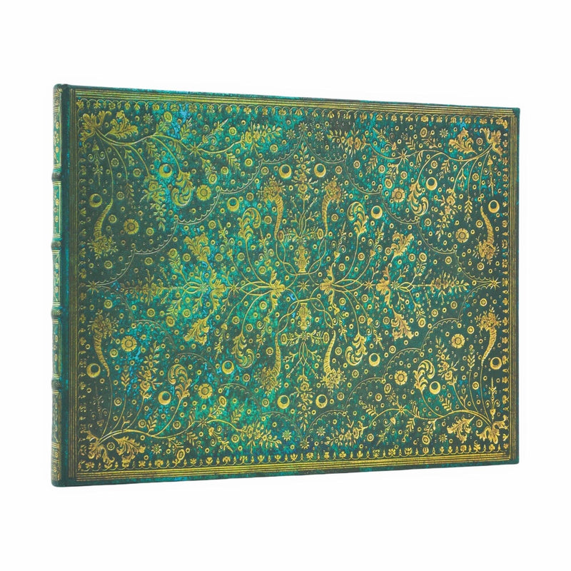 Emerald Flower Guest Book Unlined Hardcover Guest Book, 144pg, 120GSM, Marsh's Library by Paperblanks (Nature's Grace)