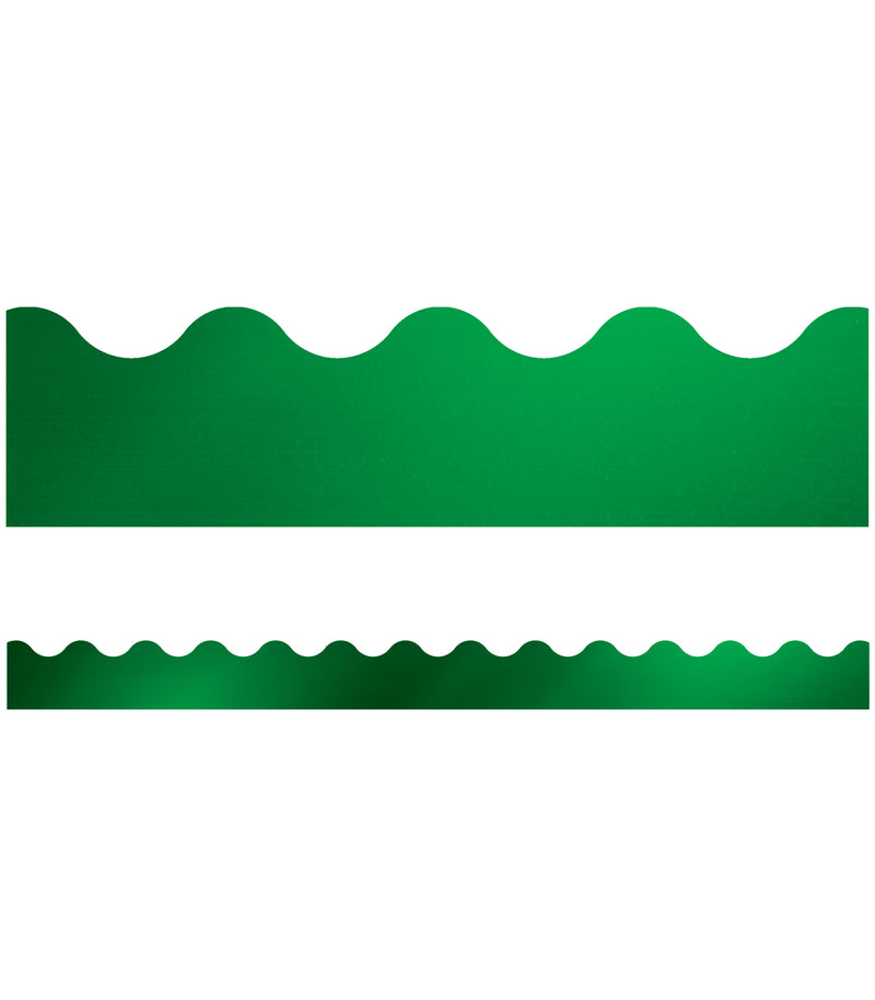 Sparkle and Shine Emerald Green Foil Scalloped Bulletin Board Borders
