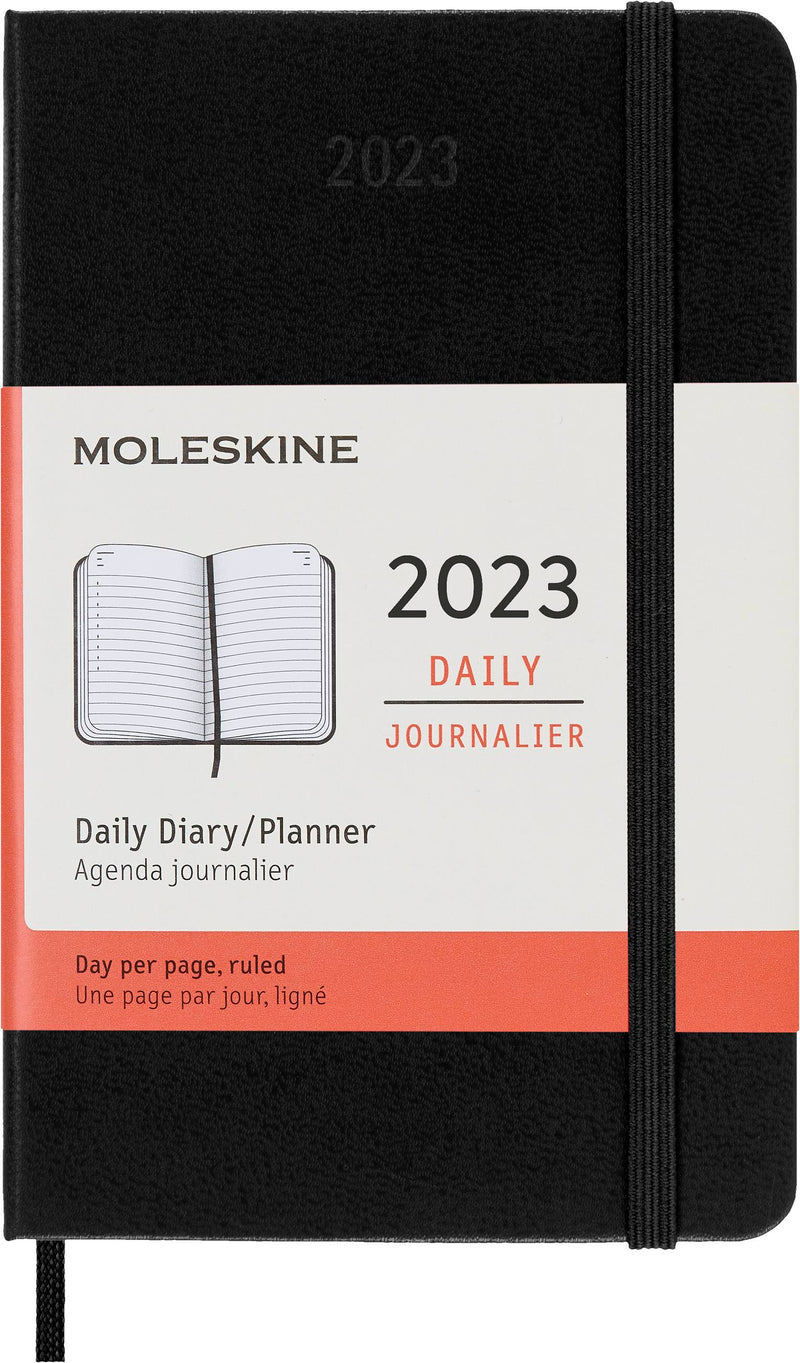 Moleskine 2023 Daily Planner, 12M, Pocket, Black, Hard Cover (3.5 x 5.5)