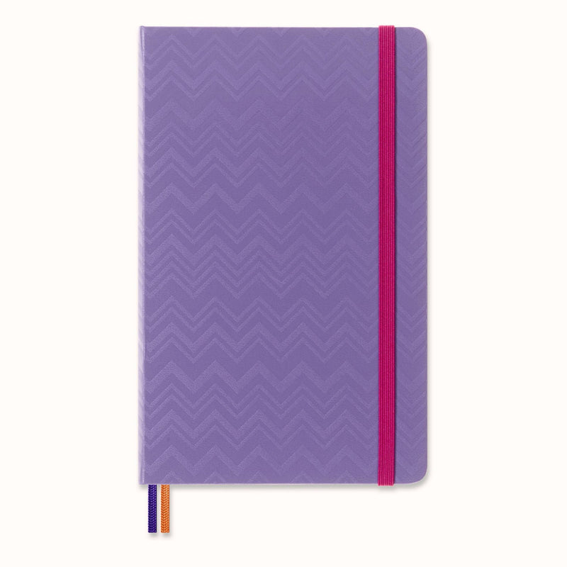 Moleskine Limited Edition 2023 Weekly Notebook Planner Missoni, 12M, Large, Purple Textile, Hard Cover (5 x 8.25)