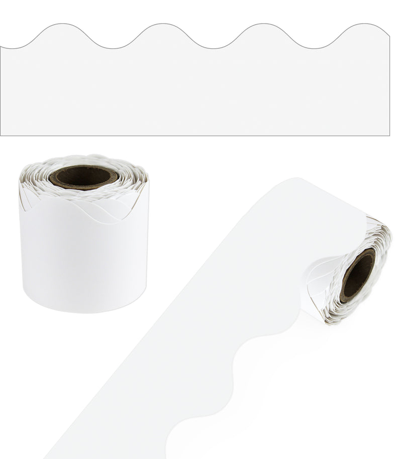 White Scalloped Bulletin Board Borders