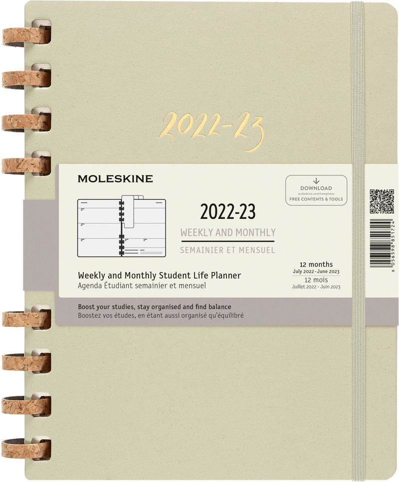 Moleskine 2022-2023 Spiral Academic Planner, 12M, Extra Large, Crush Kiwi, Hard Cover (7.5 x 10)