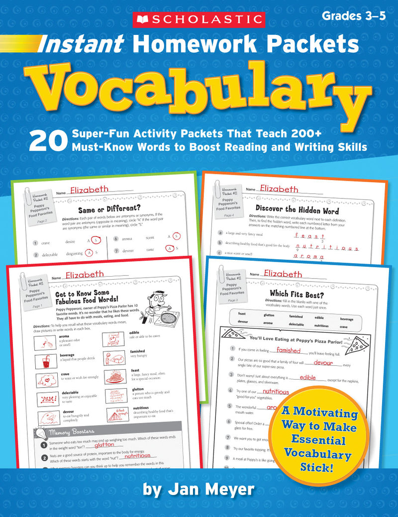 Instant Homework Packets: Vocabulary