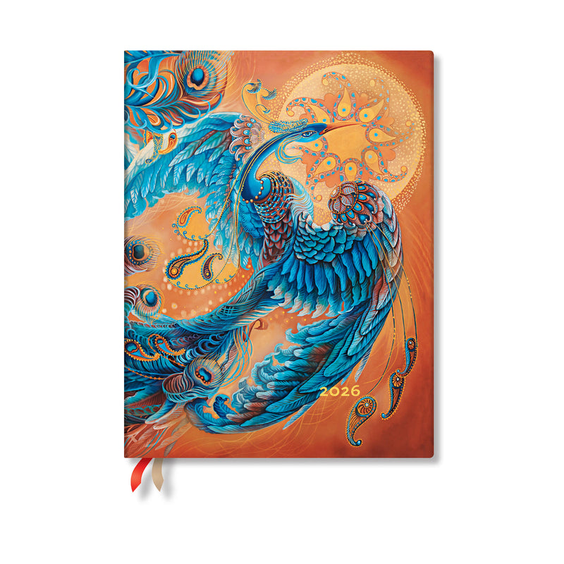 Paperblanks | 2026 Skybird | Birds of Happiness | 12-Month Planner Flexis | Ultra | Vertical | Elastic Band | 176 Pg | 100 GSM