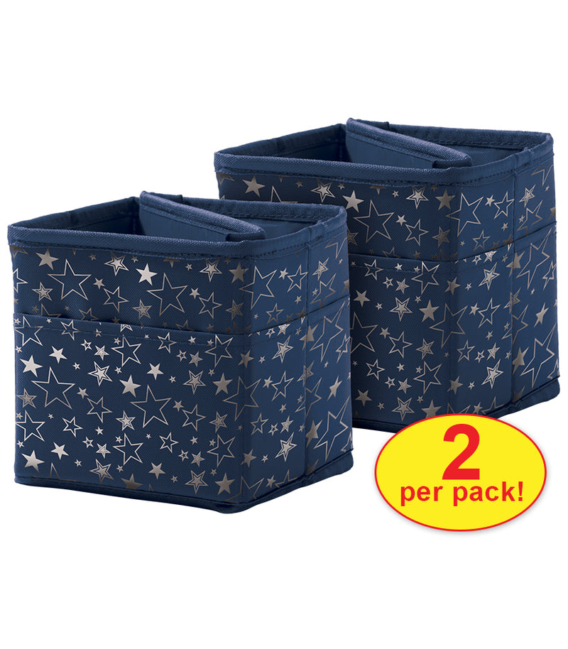 Tabletop Storage: Navy with Silver Stars