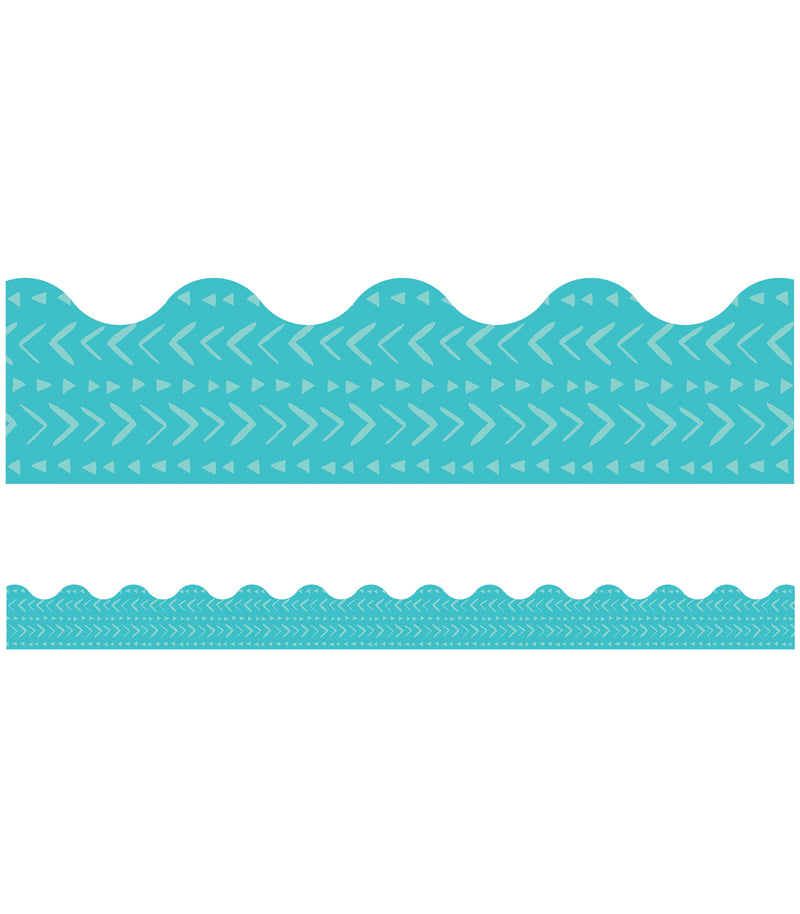 One World Blue Batik Scalloped Bulletin Board Borders