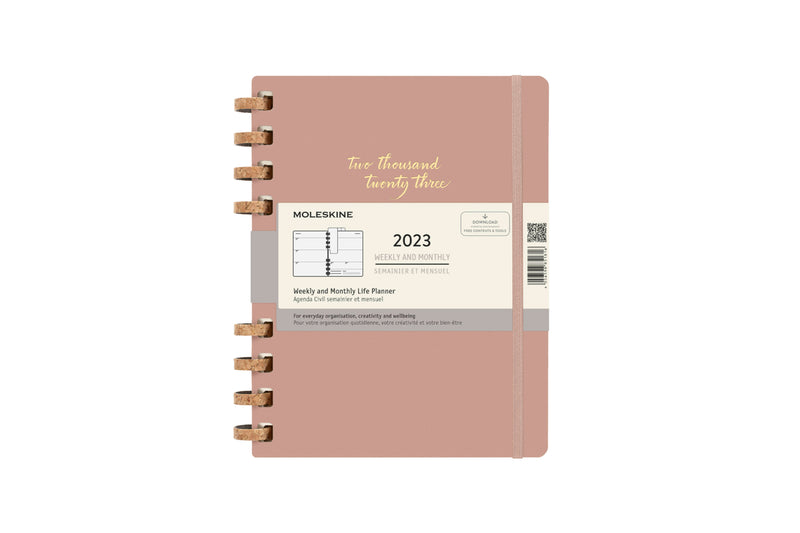 Moleskine 2023 Spiral Planner, 12M, Extra Large, Crush Almond, Hard Cover (8.5 x 11)