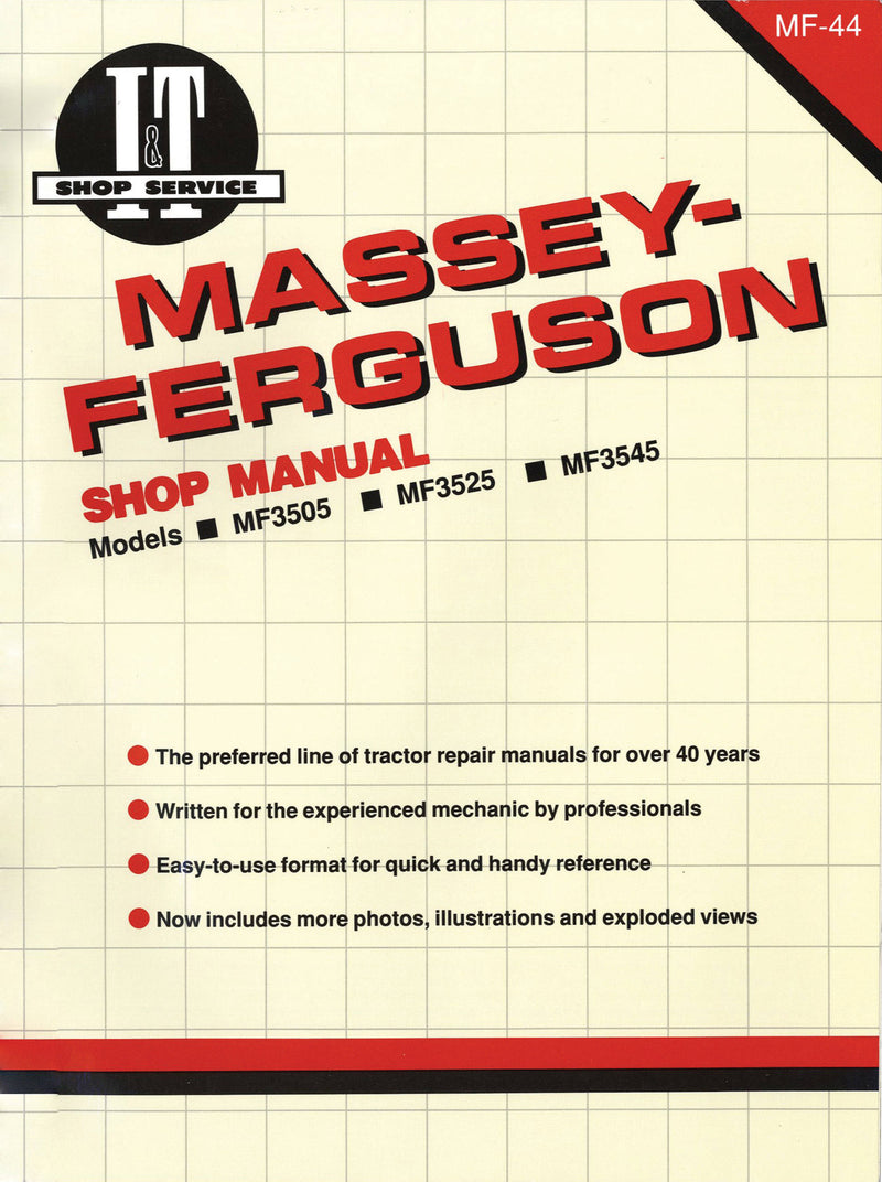 Massey Ferguson Shop Manual Models  MF3505 MF3525 & MF3545