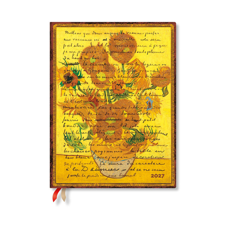 2027 Van Gogh, Sunflowers Ultra Horizontal Hardcover 12-Month Weekly Planner, 160pg, 100GSM by Paperblanks (Embellished Manuscripts Collection)