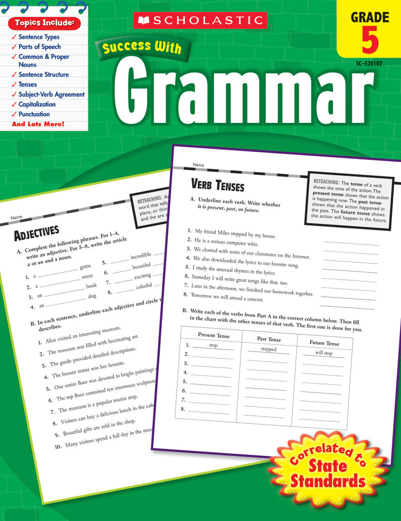Scholastic Success With Grammar: Grade 5 Workbook