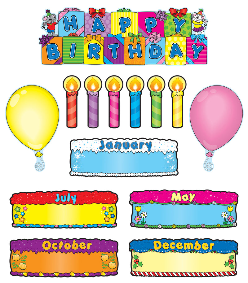 Birthday Cakes Bulletin Board Set