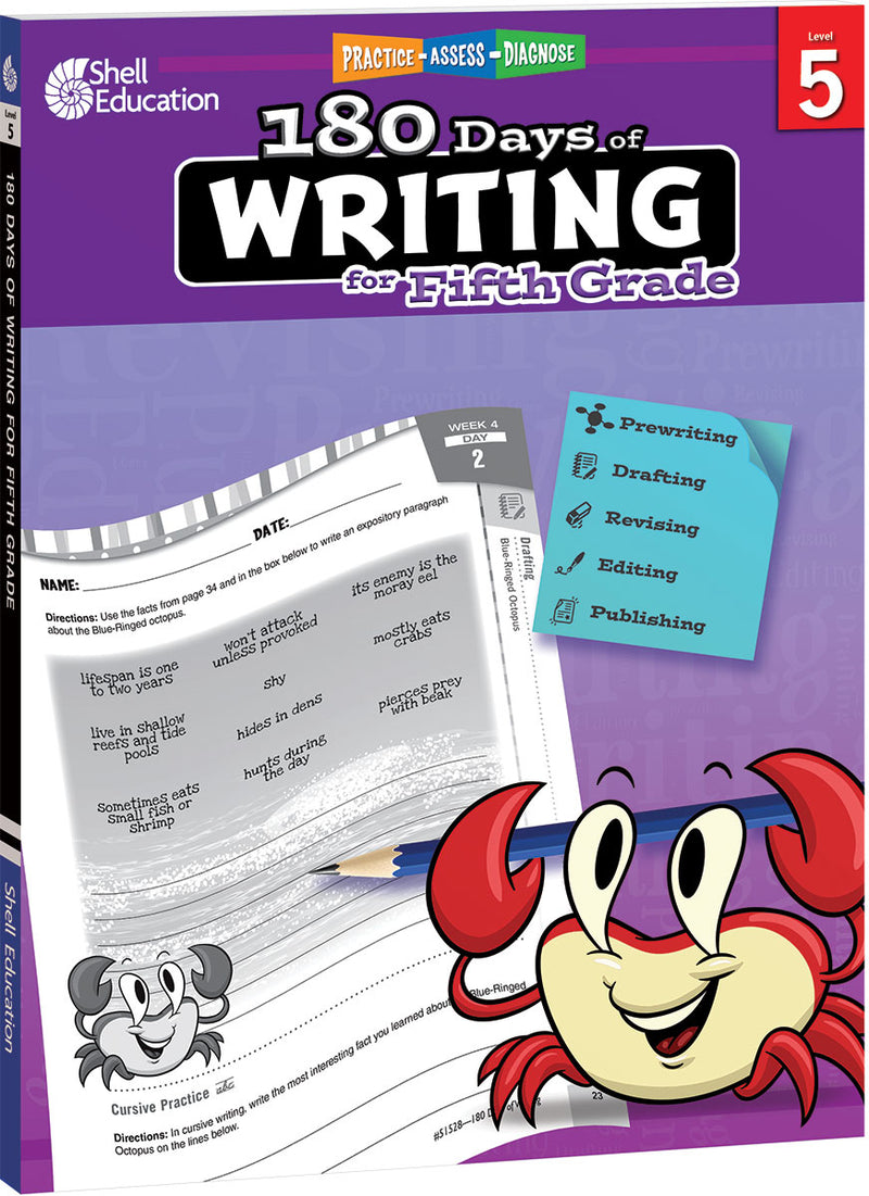 180 Days: Writing for Fifth Grade: Practice, Assess, Diagnose