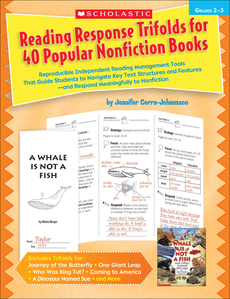Reading Response Trifolds for 40 Popular Nonfiction Books: Grades 2-3
