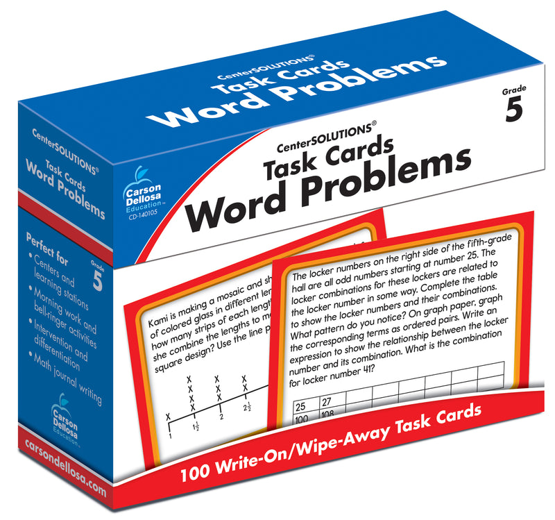 Task Cards: Word Problems, Grade 5