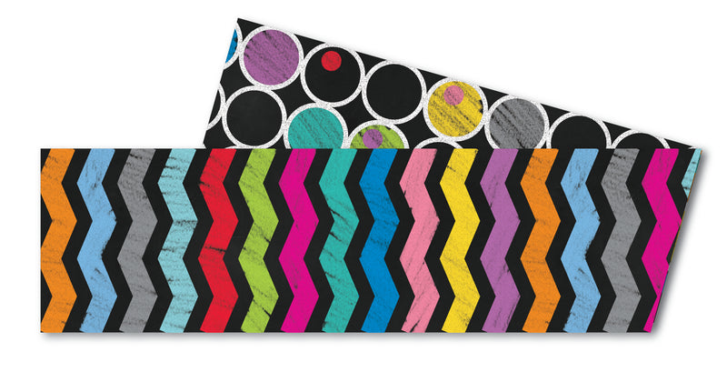 Colorful Chalkboard Straight Bulletin Board Borders