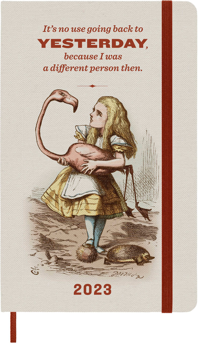 Moleskine Limited Edition 2023 Weekly Notebook Planner Alice in Wonderland, 12M, Large, Alice, Hard Cover (5 x 8.25)