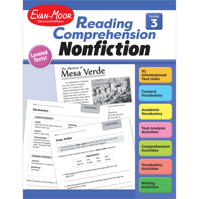 Reading Comprehension, Nonfiction, Grade 3