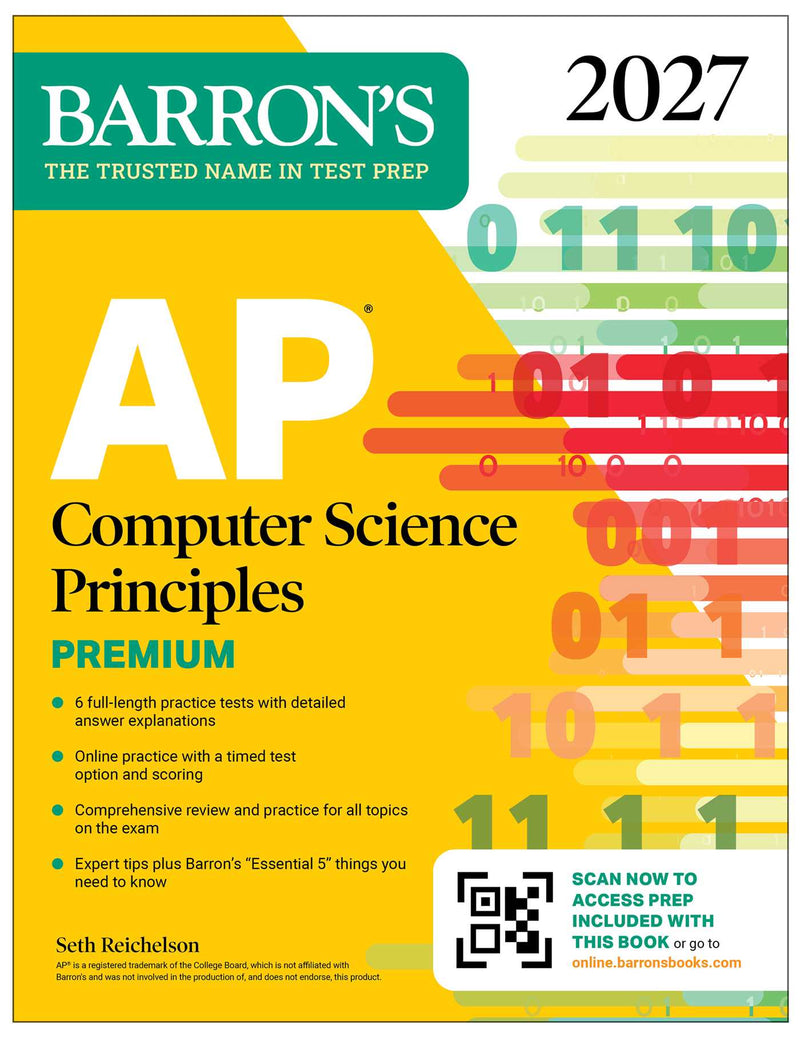 AP Computer Science Principles Premium, 2027:  6 Practice Tests + Comprehensive Review + Online Practice