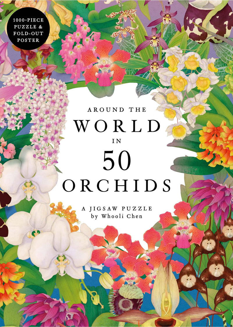 Around the World in 50 Orchids: A 1000-piece jigsaw puzzle