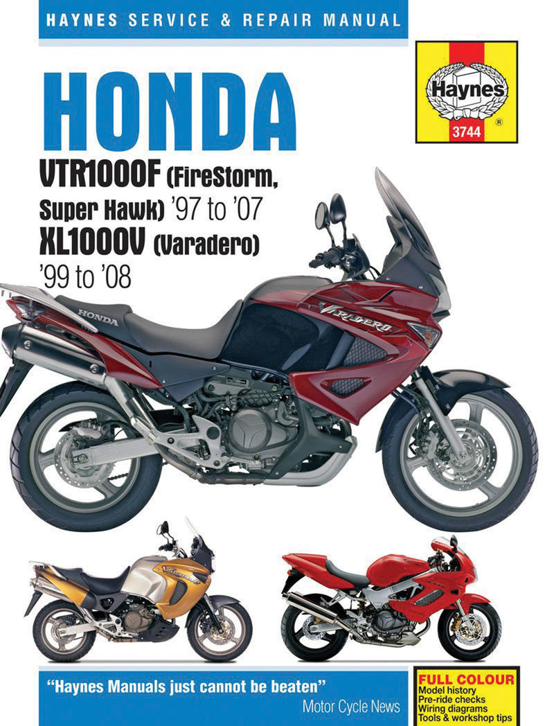 Honda VTR1000F (FireStorm, Super Hawk) '97 to  '07 KL1000V (Varadero) '99 to'08