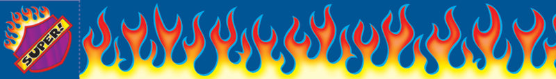 Hot Rod Flames Borders with Corners
