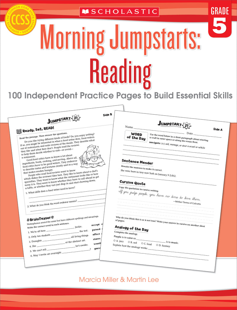 Morning Jumpstarts: Reading: Grade 5