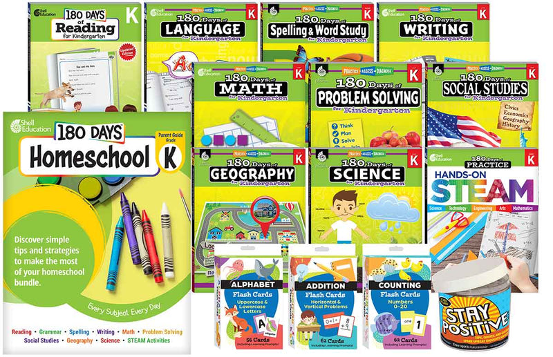 180 Days: Homeschool Kindergarten Set: Every Subject, Every Day