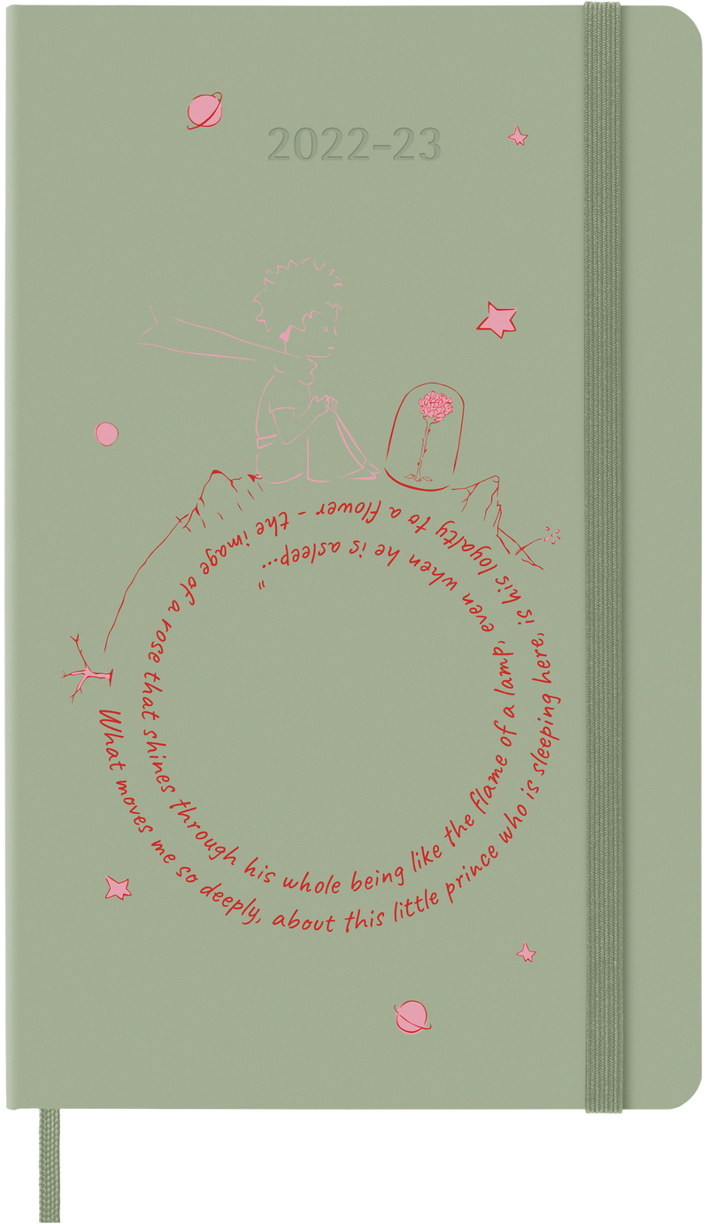Moleskine Limited Edition 2023 Weekly Notebook Planner Petit Prince, 18M, Large, Rose, Hard Cover (5 x 8.25)