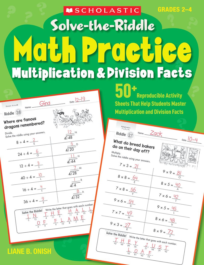 Solve-the-Riddle Math Practice: Multiplication & Division Facts
