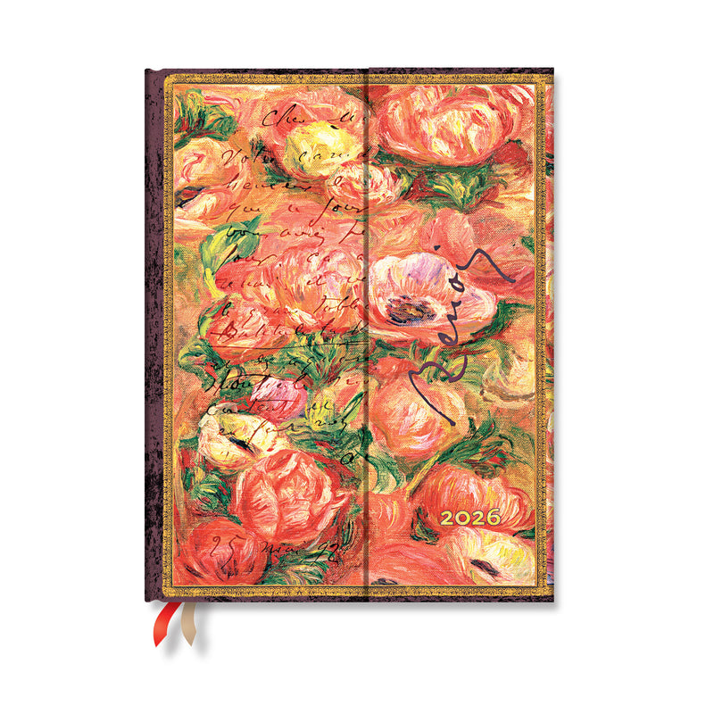 Paperblanks | 2026 Renoir, Letter to Morisot (1892) | Embellished Manuscripts Collection | 12-Month Planner | Ultra | Day-at-a-Time | Wrap | 416 Pg | 80 GSM