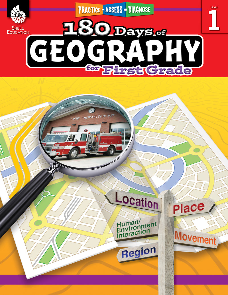 180 Days: Geography for First Grade: Practice, Assess, Diagnose