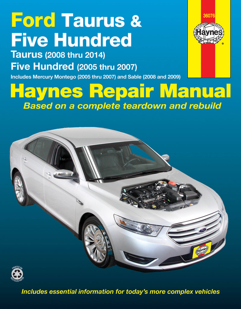 Ford Taurus (2008 thru 2014) & Five Hundred (2005 thru 2007)