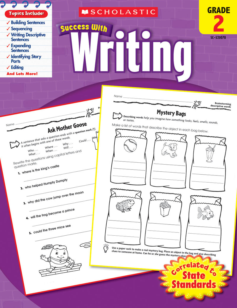 Scholastic Success With Writing: Grade 2 Workbook