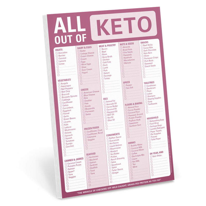 All Out Of Pad (Keto), Keto Diet Grocery List Note Pad