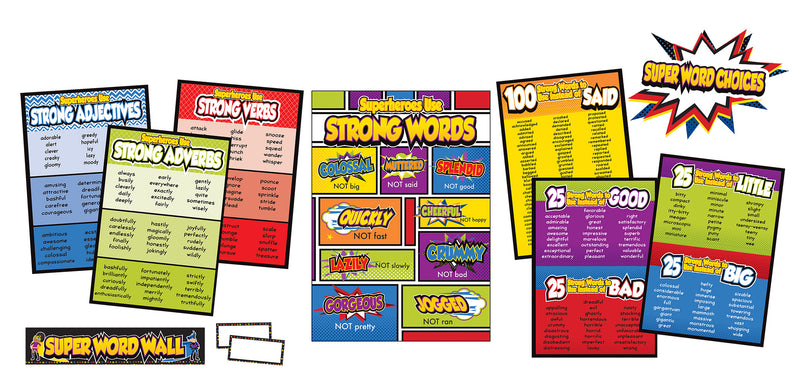 Super Power Super Word Choices Bulletin Board Set
