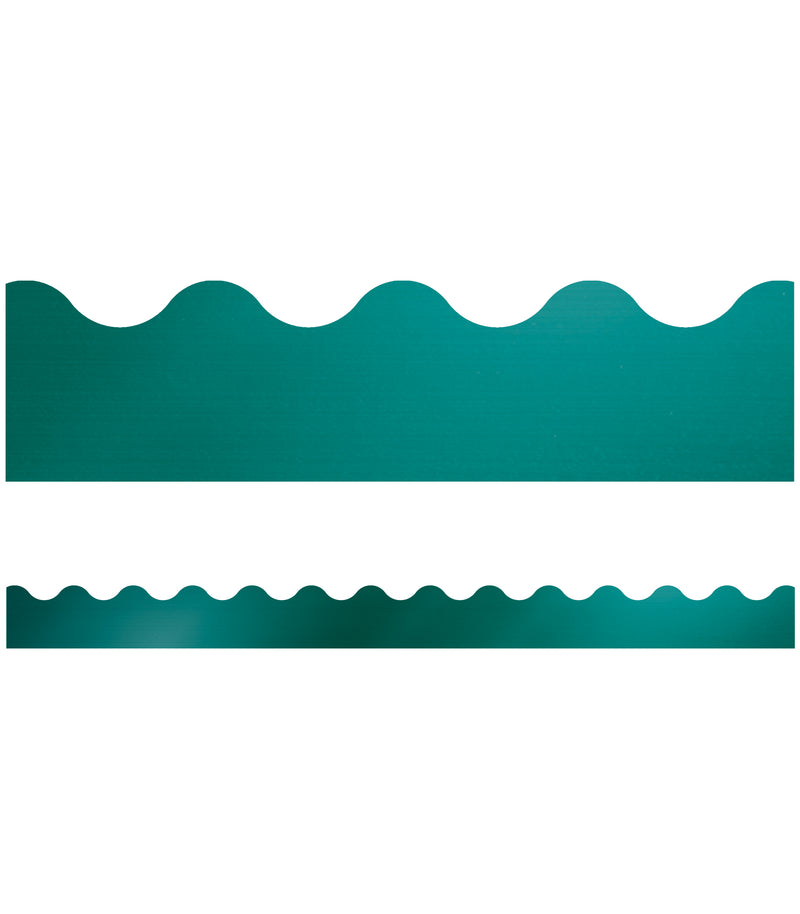 Sparkle and Shine Teal Foil Scalloped Bulletin Board Borders
