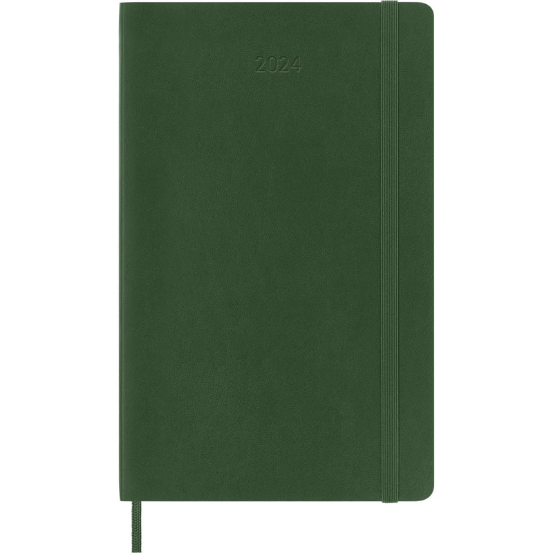 Moleskine 2024 Daily Planner, 12M, Large, Myrtle Green, Soft Cover (5 x 8.25)