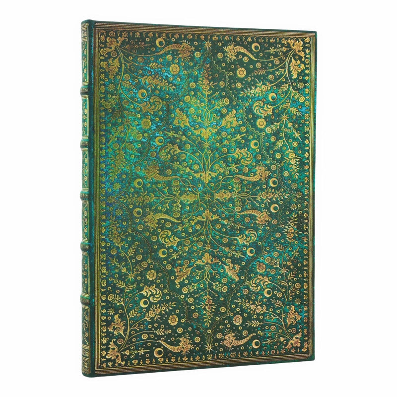 Emerald Flower Grande Unlined Hardcover Journal, 128pg, 120GSM, Marsh's Library by Paperblanks (Nature's Grace)