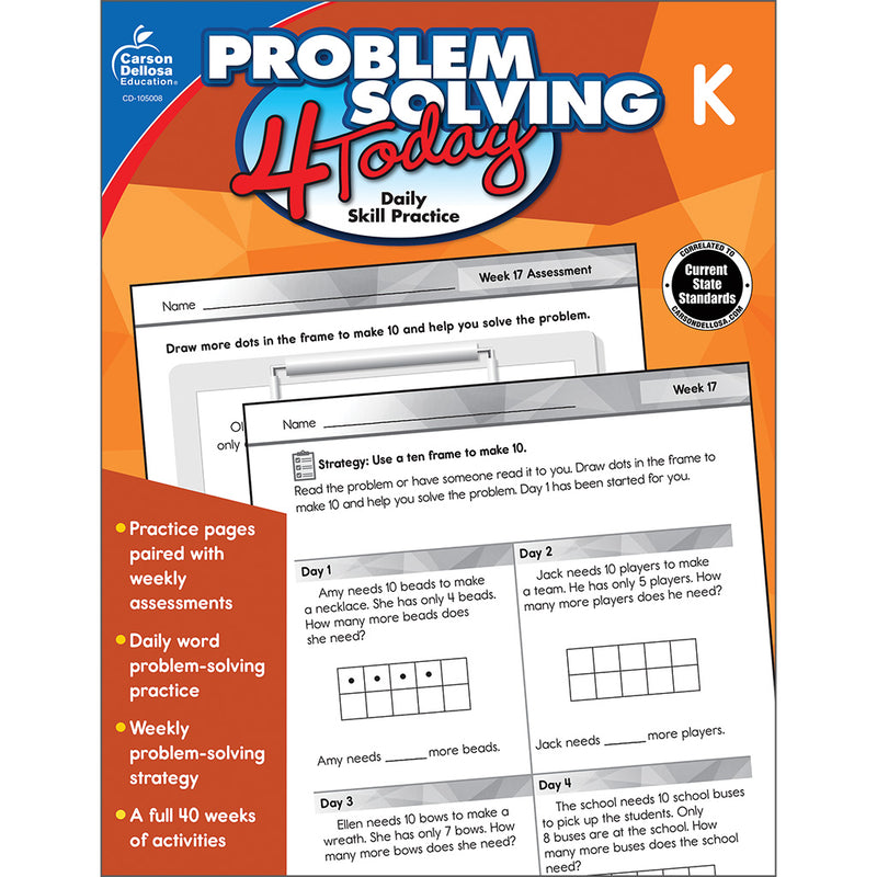 Problem Solving 4 Today, Grade K: Daily Skill Practice