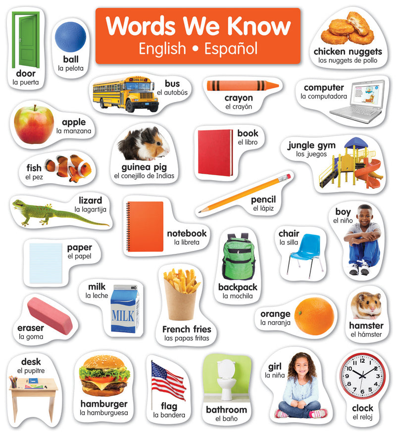 English-Spanish Photo Word Wall Bulletin Board